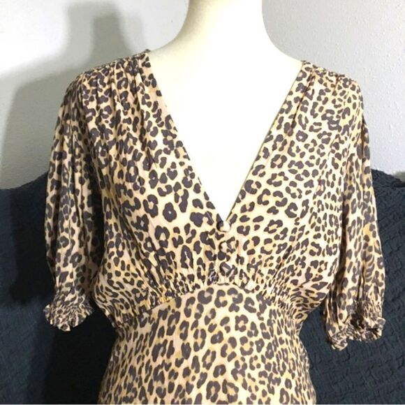 Faithfull the Brand Marie Louise Animal Print Dress Size Large - Picture 4 of 10